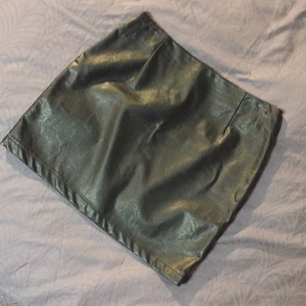 Black Faux Leather Skirt.